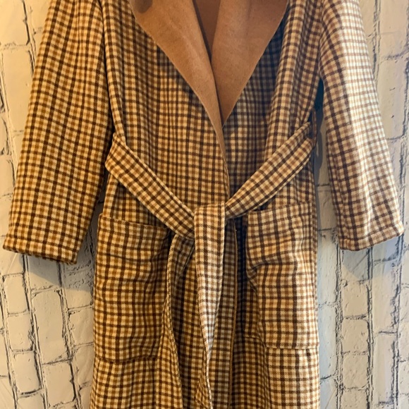 BB Dakota Long Plaid Brown Coat  NWT - Picture 7 of 11